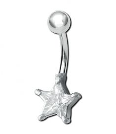 PIERCING OMBELICO CON STELLA DI CRISTALLO